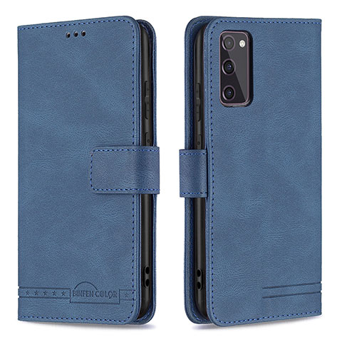 Custodia Portafoglio In Pelle Cover con Supporto B05F per Samsung Galaxy S20 Lite 5G Blu