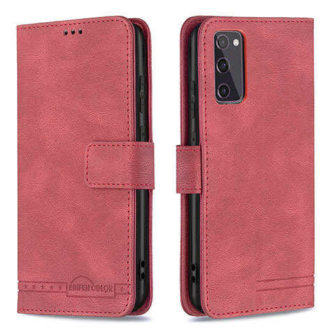 Custodia Portafoglio In Pelle Cover con Supporto B05F per Samsung Galaxy S20 Lite 5G Rosso