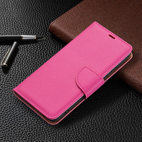 Custodia Portafoglio In Pelle Cover con Supporto B05F per Samsung Galaxy S21 5G Rosa Caldo