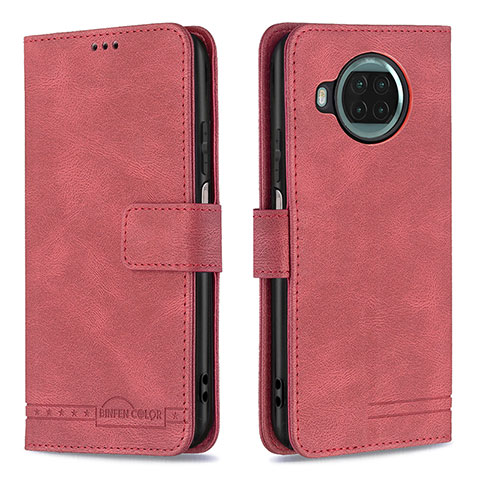 Custodia Portafoglio In Pelle Cover con Supporto B05F per Xiaomi Mi 10i 5G Rosso