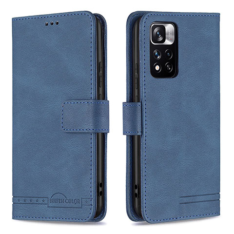 Custodia Portafoglio In Pelle Cover con Supporto B05F per Xiaomi Mi 11i 5G (2022) Blu