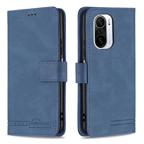 Custodia Portafoglio In Pelle Cover con Supporto B05F per Xiaomi Mi 11X 5G Blu