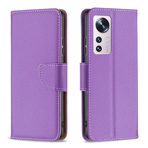 Custodia Portafoglio In Pelle Cover con Supporto B05F per Xiaomi Mi 12S 5G Viola