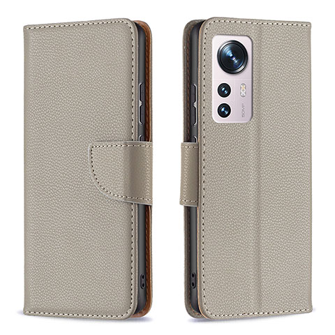 Custodia Portafoglio In Pelle Cover con Supporto B05F per Xiaomi Mi 12X 5G Grigio