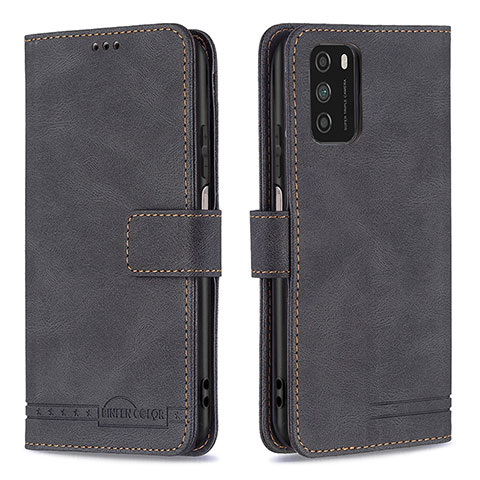 Custodia Portafoglio In Pelle Cover con Supporto B05F per Xiaomi Poco M3 Nero