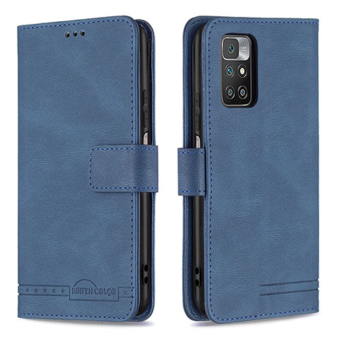 Custodia Portafoglio In Pelle Cover con Supporto B05F per Xiaomi Redmi 10 4G Blu