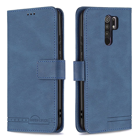 Custodia Portafoglio In Pelle Cover con Supporto B05F per Xiaomi Redmi 9 Prime India Blu