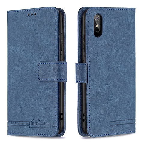 Custodia Portafoglio In Pelle Cover con Supporto B05F per Xiaomi Redmi 9i Blu