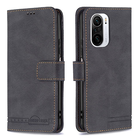 Custodia Portafoglio In Pelle Cover con Supporto B05F per Xiaomi Redmi K40 Pro 5G Nero