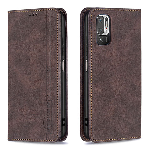 Custodia Portafoglio In Pelle Cover con Supporto B05F per Xiaomi Redmi Note 11 SE 5G Marrone