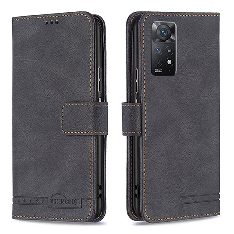 Custodia Portafoglio In Pelle Cover con Supporto B05F per Xiaomi Redmi Note 12 Pro 4G Nero