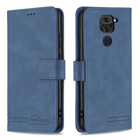 Custodia Portafoglio In Pelle Cover con Supporto B05F per Xiaomi Redmi Note 9 Blu