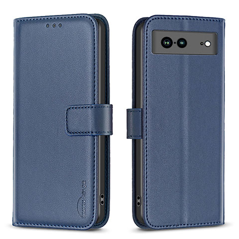 Custodia Portafoglio In Pelle Cover con Supporto B06F per Google Pixel 7a 5G Blu