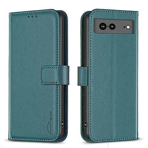 Custodia Portafoglio In Pelle Cover con Supporto B06F per Google Pixel 7a 5G Verde