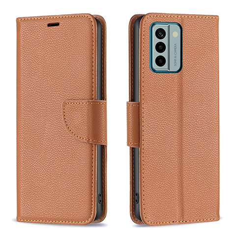 Custodia Portafoglio In Pelle Cover con Supporto B06F per Nokia G22 Marrone