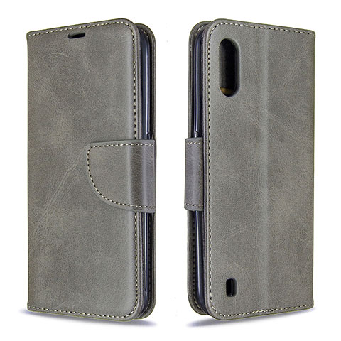 Custodia Portafoglio In Pelle Cover con Supporto B06F per Samsung Galaxy A01 SM-A015 Grigio