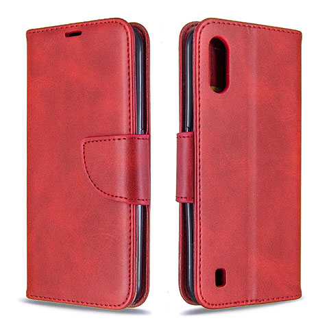 Custodia Portafoglio In Pelle Cover con Supporto B06F per Samsung Galaxy A01 SM-A015 Rosso