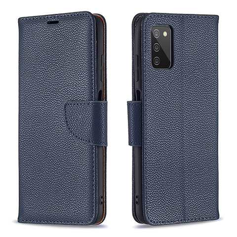 Custodia Portafoglio In Pelle Cover con Supporto B06F per Samsung Galaxy A02s Blu