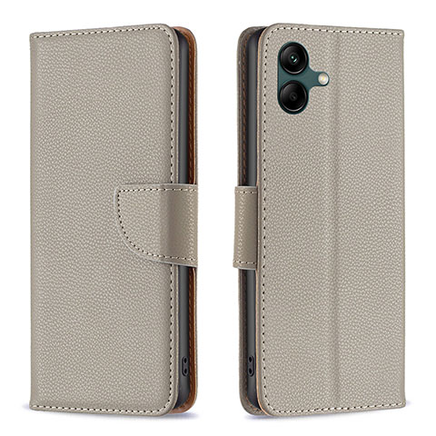 Custodia Portafoglio In Pelle Cover con Supporto B06F per Samsung Galaxy A04 4G Grigio