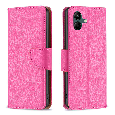 Custodia Portafoglio In Pelle Cover con Supporto B06F per Samsung Galaxy A04 4G Rosa Caldo