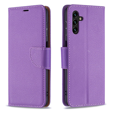 Custodia Portafoglio In Pelle Cover con Supporto B06F per Samsung Galaxy A04s Viola