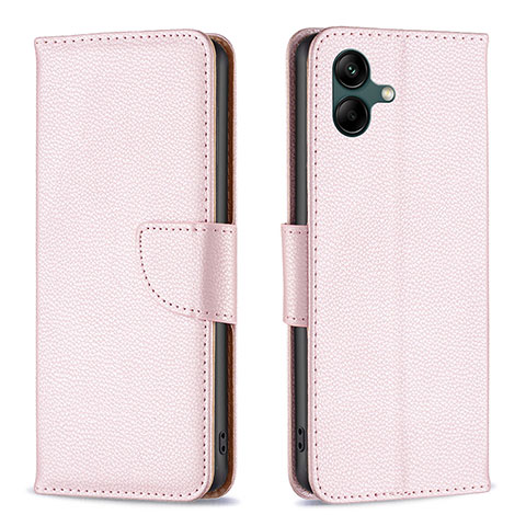 Custodia Portafoglio In Pelle Cover con Supporto B06F per Samsung Galaxy A05 Oro Rosa