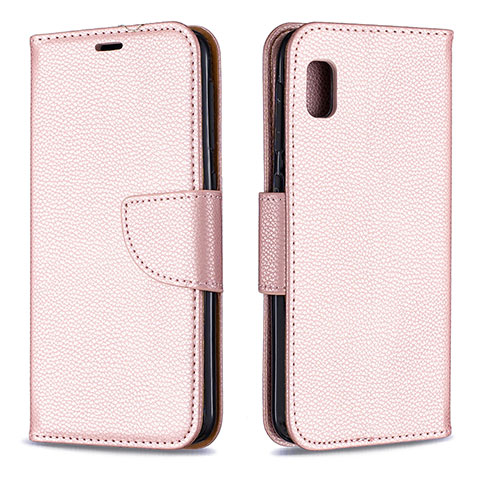 Custodia Portafoglio In Pelle Cover con Supporto B06F per Samsung Galaxy A10e Oro Rosa