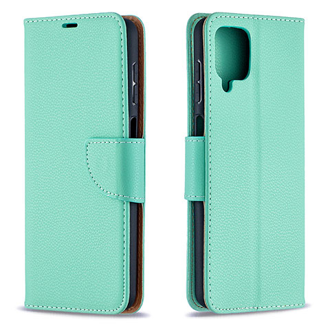 Custodia Portafoglio In Pelle Cover con Supporto B06F per Samsung Galaxy A12 5G Verde