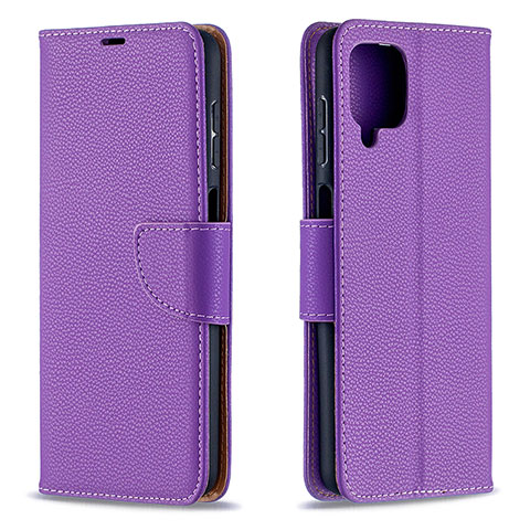 Custodia Portafoglio In Pelle Cover con Supporto B06F per Samsung Galaxy A12 Nacho Viola