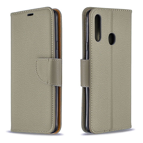 Custodia Portafoglio In Pelle Cover con Supporto B06F per Samsung Galaxy A20s Grigio