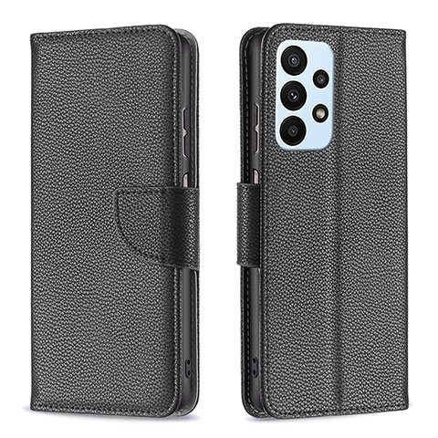 Custodia Portafoglio In Pelle Cover con Supporto B06F per Samsung Galaxy A23 4G Nero