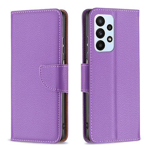 Custodia Portafoglio In Pelle Cover con Supporto B06F per Samsung Galaxy A23 4G Viola