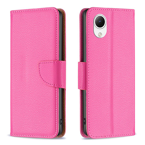 Custodia Portafoglio In Pelle Cover con Supporto B06F per Samsung Galaxy A23 5G SC-56C Rosa Caldo