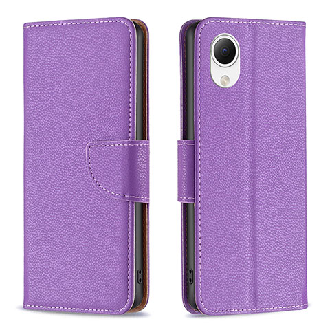 Custodia Portafoglio In Pelle Cover con Supporto B06F per Samsung Galaxy A23 5G SC-56C Viola