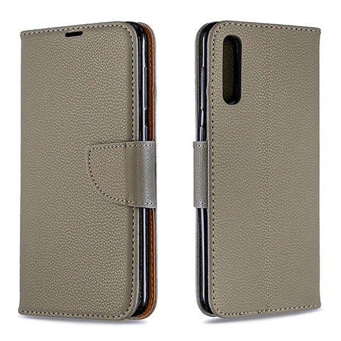 Custodia Portafoglio In Pelle Cover con Supporto B06F per Samsung Galaxy A30S Grigio