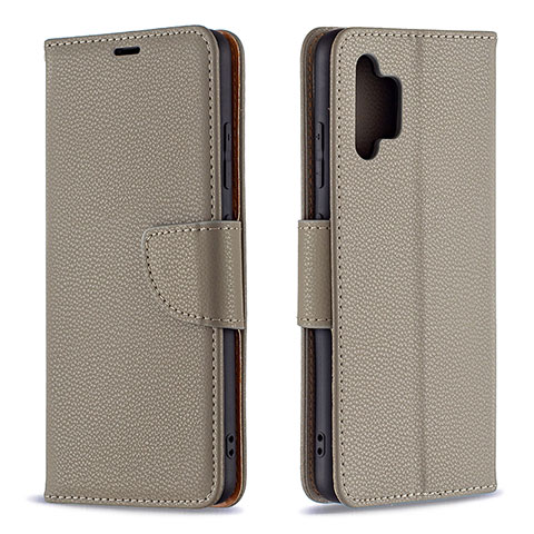 Custodia Portafoglio In Pelle Cover con Supporto B06F per Samsung Galaxy A32 4G Grigio