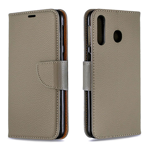 Custodia Portafoglio In Pelle Cover con Supporto B06F per Samsung Galaxy A40s Grigio