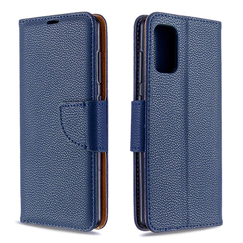 Custodia Portafoglio In Pelle Cover con Supporto B06F per Samsung Galaxy A41 Blu