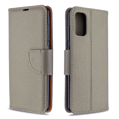 Custodia Portafoglio In Pelle Cover con Supporto B06F per Samsung Galaxy A41 Grigio