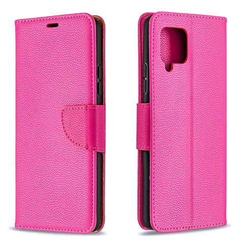 Custodia Portafoglio In Pelle Cover con Supporto B06F per Samsung Galaxy A42 5G Rosa Caldo