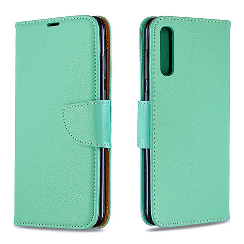 Custodia Portafoglio In Pelle Cover con Supporto B06F per Samsung Galaxy A50S Verde