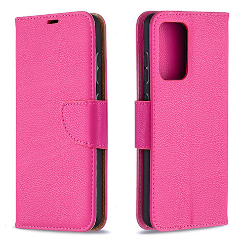 Custodia Portafoglio In Pelle Cover con Supporto B06F per Samsung Galaxy A52 5G Rosa Caldo