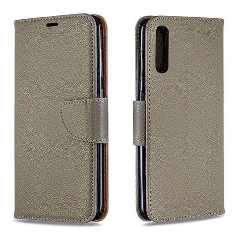 Custodia Portafoglio In Pelle Cover con Supporto B06F per Samsung Galaxy A70 Grigio