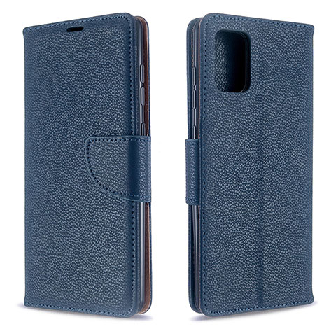 Custodia Portafoglio In Pelle Cover con Supporto B06F per Samsung Galaxy A71 5G Blu