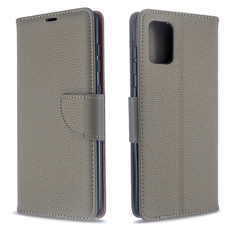 Custodia Portafoglio In Pelle Cover con Supporto B06F per Samsung Galaxy A71 5G Grigio