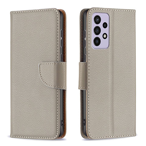 Custodia Portafoglio In Pelle Cover con Supporto B06F per Samsung Galaxy A73 5G Grigio