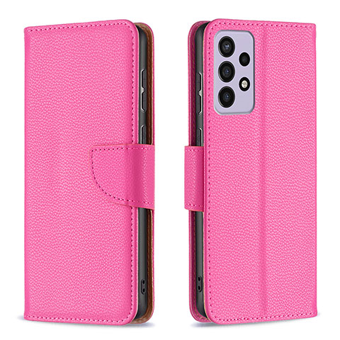 Custodia Portafoglio In Pelle Cover con Supporto B06F per Samsung Galaxy A73 5G Rosa Caldo