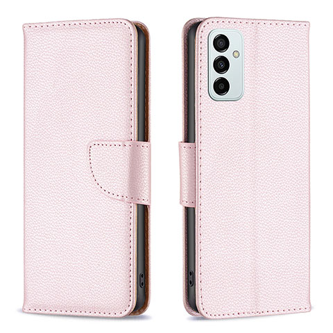 Custodia Portafoglio In Pelle Cover con Supporto B06F per Samsung Galaxy F23 5G Oro Rosa