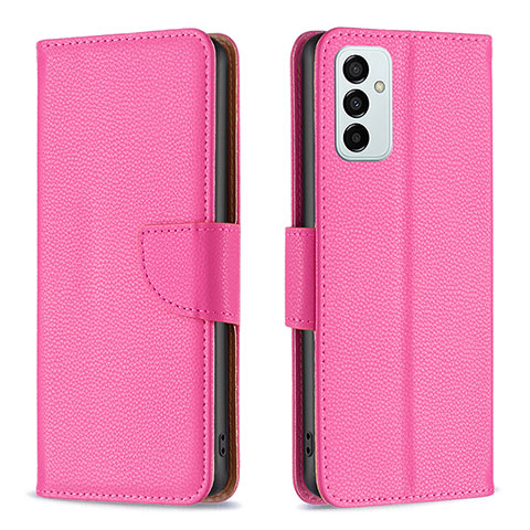 Custodia Portafoglio In Pelle Cover con Supporto B06F per Samsung Galaxy F23 5G Rosa Caldo