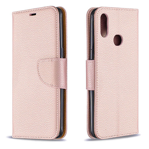 Custodia Portafoglio In Pelle Cover con Supporto B06F per Samsung Galaxy M01s Oro Rosa